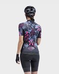 ALÉ Tricou de ciclism cu mânecă scurtă - PR-S GARDEN LADY - negru/albastru/roz
