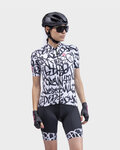 ALÉ Tricou de ciclism cu mânecă scurtă - SOLID RIDE LADY - negru/alb
