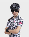 ALÉ Tricou de ciclism cu mânecă scurtă - SOLID RIDE LADY - negru/alb