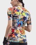 ALÉ Tricou de ciclism cu mânecă scurtă - PR-R KENYA LADY - bej/albastru/galben/roșu/alb