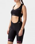 ALÉ Pantaloni scurți de ciclism cu bretele - PR-R SELLA PLUS LADY - roz/negru