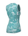 ALÉ Tricou de ciclism fără mâneci - BREAK LADY - albastru deschis