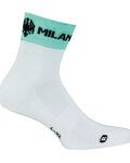 BIANCHI MILANO Șosete clasice de ciclism - ASFALTO - alb/turcoaz