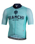 BIANCHI MILANO Tricou de ciclism cu mânecă scurtă - DAVOLI - alb/albastru deschis