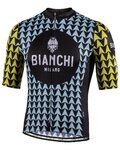 BIANCHI MILANO Tricou de ciclism cu mânecă scurtă - MASSARI - galben/albastru deschis