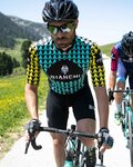 BIANCHI MILANO Tricou de ciclism cu mânecă scurtă - MASSARI - galben/albastru deschis