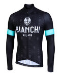 BIANCHI MILANO Tricou de ciclism cu mânecă lungă de vară - PERTICARA - negru