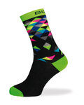 BIOTEX Șosete clasice de ciclism - DIAMONDS - negru/verde