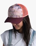 BUFF Șapcă de ciclism - TRUCKER DERAMA - bordo/portocaliu
