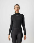 CASTELLI Tricou de ciclism cu mânecă lungă - FLANDERS 2 WARM LADY - negru