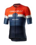 CASTELLI Tricou de ciclism cu mânecă scurtă - MILANO - portocaliu/albastru/negru