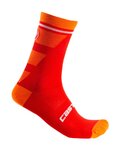 CASTELLI Șosete clasice de ciclism - TROFEO 15 - roșu/portocaliu