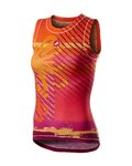 CASTELLI Tricou de ciclism fără mâneci - PRO MESH W LADY - multicolor/portocaliu
