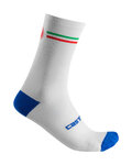 CASTELLI Șosete clasice de ciclism - ITALIA 15 - alb/albastru deschis