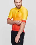 CASTELLI Tricou de ciclism cu mânecă scurtă - AERO RACE 6.0 - roșu/galben