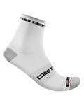 CASTELLI Șosete clasice de ciclism - ROSSO CORSA PRO 9 - alb