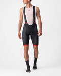 CASTELLI Pantaloni scurți de ciclism cu bretele - COMPETIZIONE KIT - negru/roșu