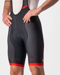 CASTELLI Pantaloni scurți de ciclism cu bretele - COMPETIZIONE KIT - negru/roșu