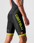 CASTELLI Pantaloni scurți de ciclism cu bretele - COMPETIZIONE KIT - galben/negru