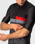 CASTELLI Tricou de ciclism cu mânecă scurtă - A BLOCCO - negru/gri/roșu