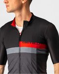 CASTELLI Tricou de ciclism cu mânecă scurtă - A BLOCCO - negru/gri/roșu