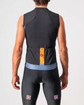 CASTELLI Tricoul de ciclism fără mâneci - ENTRATA VI - portocaliu/negru/albastru