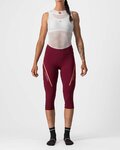 CASTELLI 3/4 șosete de ciclism fără bretele - VELOCISSIMA 3 LADY  - roz/bordo