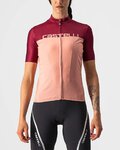 CASTELLI Tricou de ciclism cu mânecă scurtă - VELOCISSIMA LADY - bordo/roz