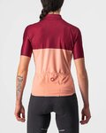 CASTELLI Tricou de ciclism cu mânecă scurtă - VELOCISSIMA LADY - bordo/roz