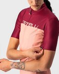 CASTELLI Tricou de ciclism cu mânecă scurtă - VELOCISSIMA LADY - bordo/roz