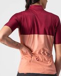 CASTELLI Tricou de ciclism cu mânecă scurtă - VELOCISSIMA LADY - bordo/roz