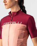 CASTELLI Tricou de ciclism cu mânecă scurtă - VELOCISSIMA LADY - bordo/roz
