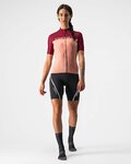 CASTELLI Tricou de ciclism cu mânecă scurtă - VELOCISSIMA LADY - bordo/roz