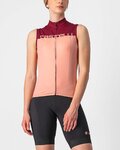 CASTELLI Tricoul de ciclism fără mâneci - VELOCISSIMA LADY - bordo/roz