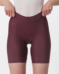 CASTELLI Pantaloni scurți de ciclism fără bretele - PRIMA LADY - bordo