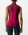 CASTELLI Tricoul de ciclism fără mâneci - VELOCISSIMA LADY - bordo/roșu