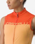 CASTELLI Tricoul de ciclism fără mâneci - VELOCISSIMA LADY - portocaliu