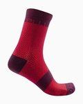CASTELLI Șosete clasice de ciclism - VELOCISSIMA 12 LADY - bordo/roșu