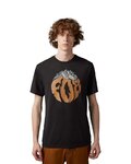 FOX Tricou de ciclism cu mânecă scurtă - TURNOUT - negru