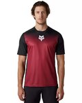 FOX Tricou de ciclism cu mânecă scurtă - RANGER KEEL - negru/bordo