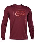 FOX Tricou de cilism pentru iarnă cu mânecă lungă - RANGER TRED - bordo