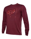 FOX Tricou de cilism pentru iarnă cu mânecă lungă - RANGER TRED - bordo