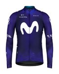 GOBIK Tricou de cilism pentru iarnă cu mânecă lungă - MOVISTAR 2023 PACER - albastru/alb