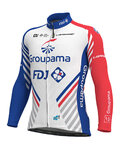 ALÉ Tricou de cilism pentru iarnă cu mânecă lungă - GROUPAMA FDJ 19 WNT - roșu/albastru/alb