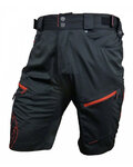 HAVEN Pantaloni scurți de ciclism fără bretele - NAVAHO SLIMFIT - negru/roșu