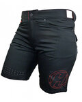 HAVEN Pantaloni scurți de ciclism fără bretele - AMAZON LADY - negru/roșu
