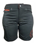 HAVEN Pantaloni scurți de ciclism fără bretele - AMAZON LADY - negru/roșu