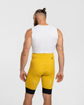 HOLOKOLO Pantaloni scurți de ciclism fără bretele - ELITE - negru/galben