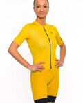 HOLOKOLO Tricoul și pantaloni scurți de ciclism - VICTORIOUS LADY - galben