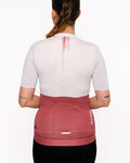 HOLOKOLO Tricoul și pantaloni scurți de ciclism - VIBES LADY - roșu/alb/negru